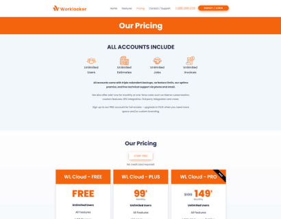 Work Locker Prcing Page